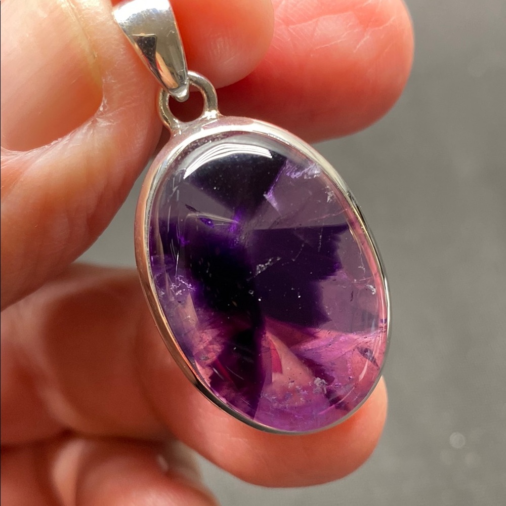 Amethyst Star Pendant in Solid Sterling Silver 925